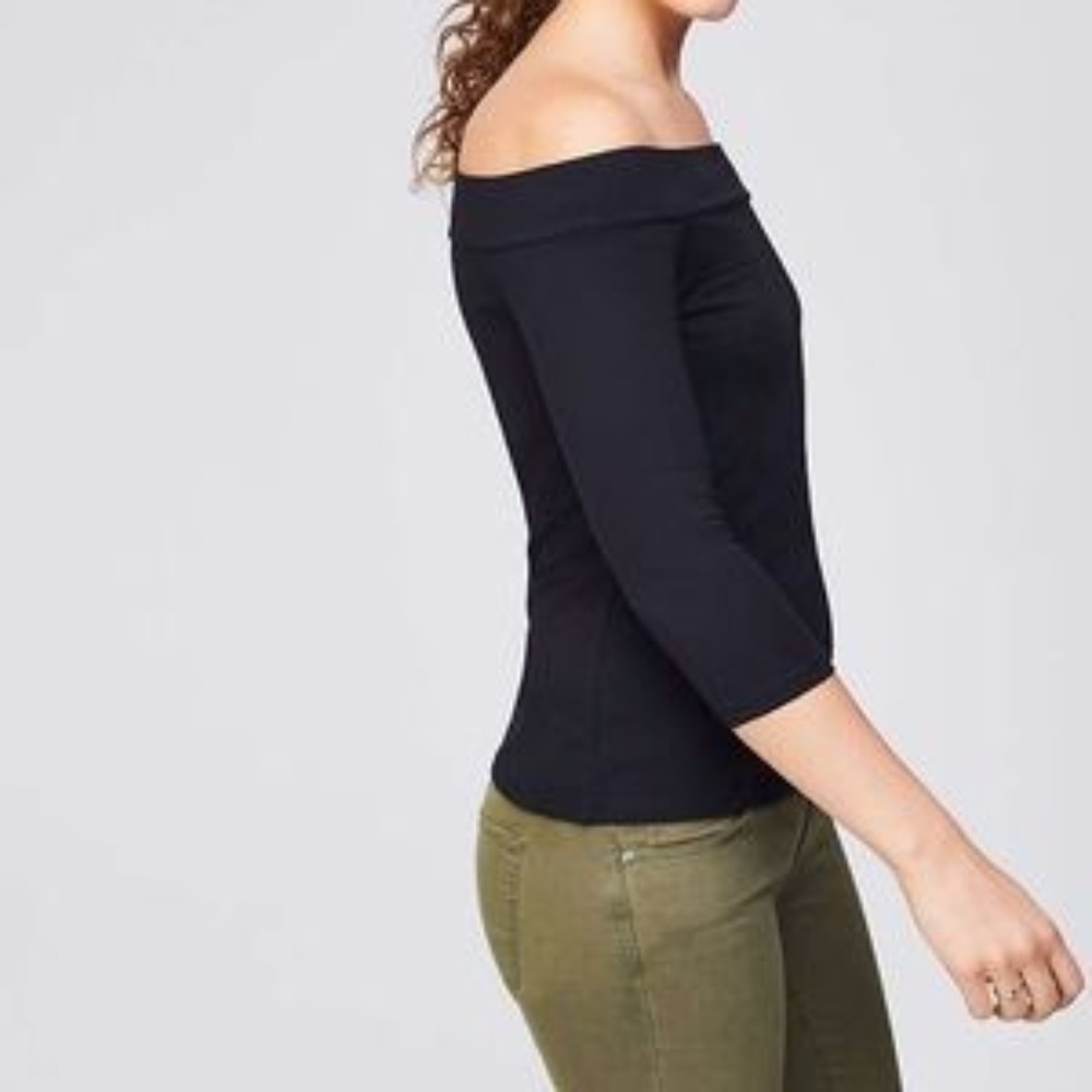 LOFT Off the Shoulder Tee NWT Black